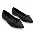 Bow Detail Pointed Toe Flats