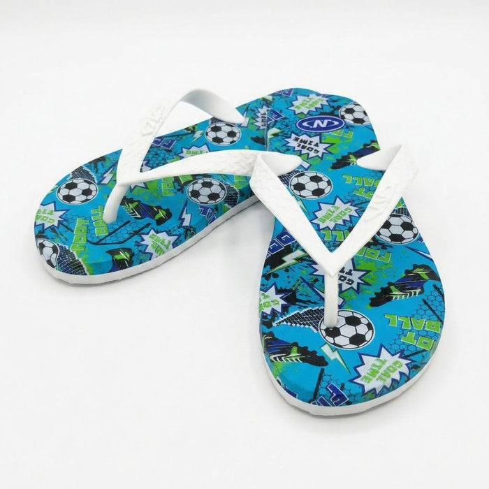 Boys Football Print Flip Flop Slipper With Straps