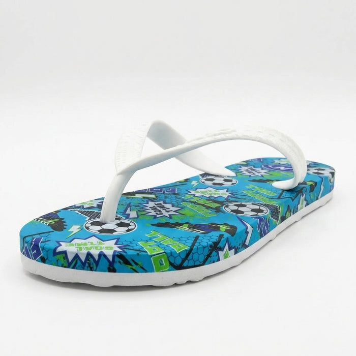 Boys Football Print Flip Flop Slipper With Straps