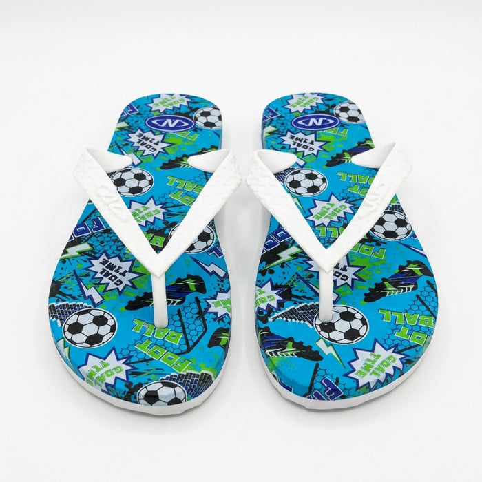 Boys Football Print Flip Flop Slipper With Straps