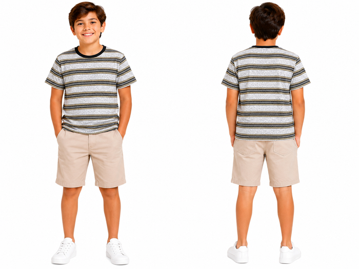 Boys Striped Short Sleeve T Shirt