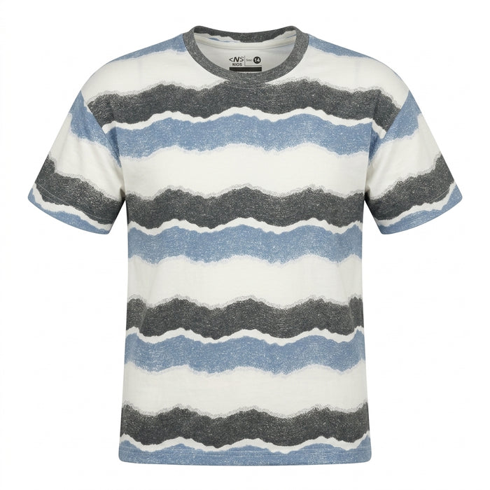Boys Wavy Stripe Printed T Shirt