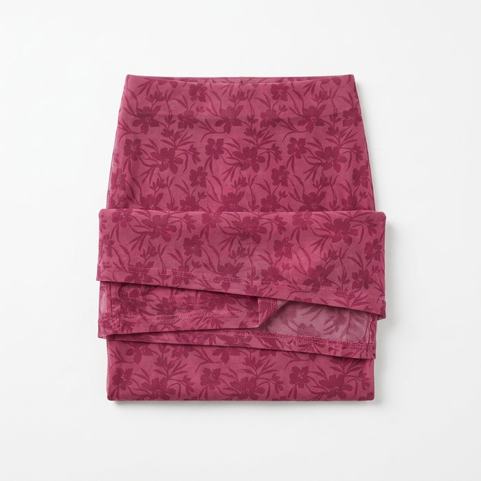 Casual Floral Mesh Maxi Skirt