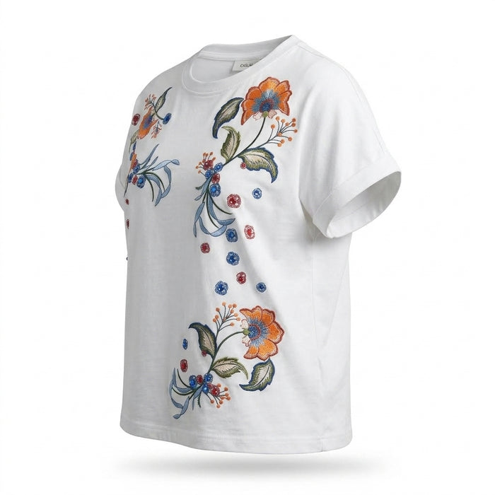 Casual Floral Print Short Sleeve T Shirt