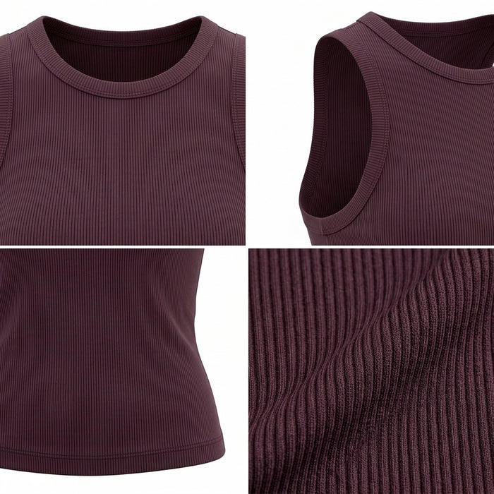 Casual Ribbed Sleeveless Tank Top