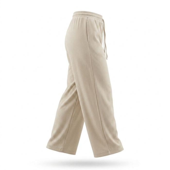 Casual Stripe Elastic Waist Wide Leg Pants