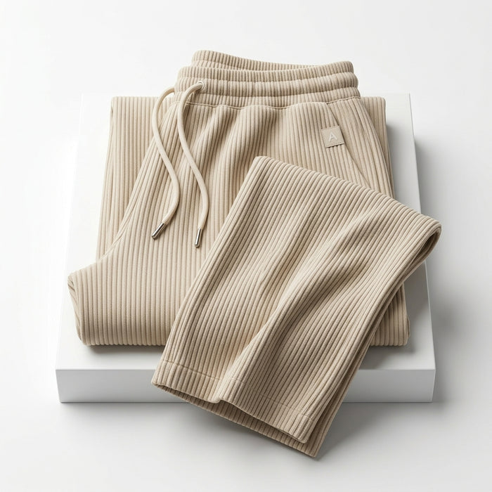 Casual Stripe Elastic Waist Wide Leg Pants