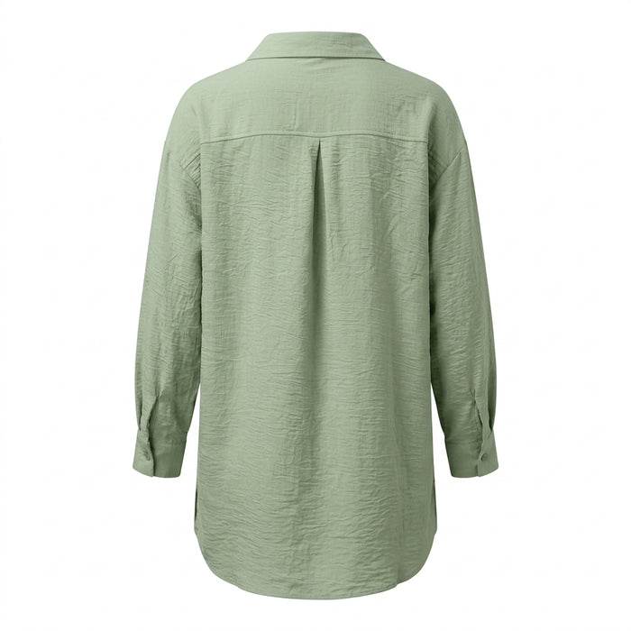 Casual Wear Women Oversized Button Front Shirt