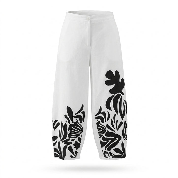 Casual Wear Women Tropical Print Wide Leg Pants
