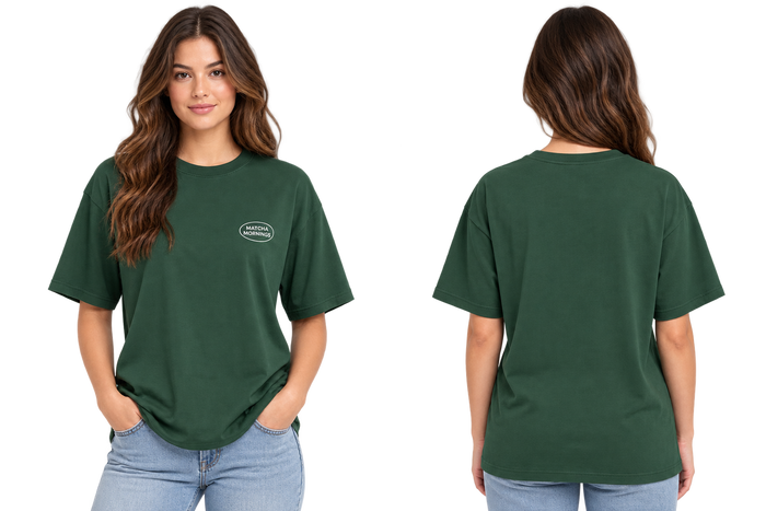 Casual Woman Matcha Mornings Graphic T Shirt