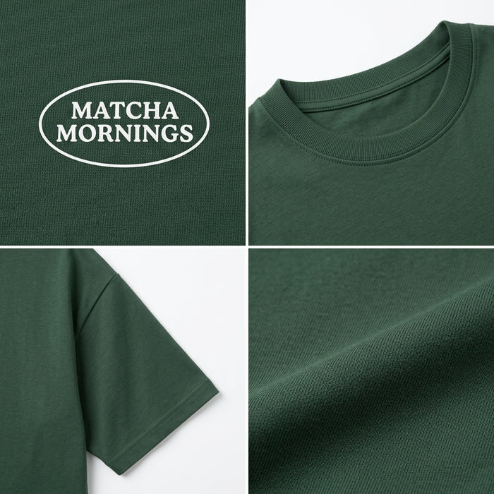 Casual Men Matcha Mornings Graphic T Shirt