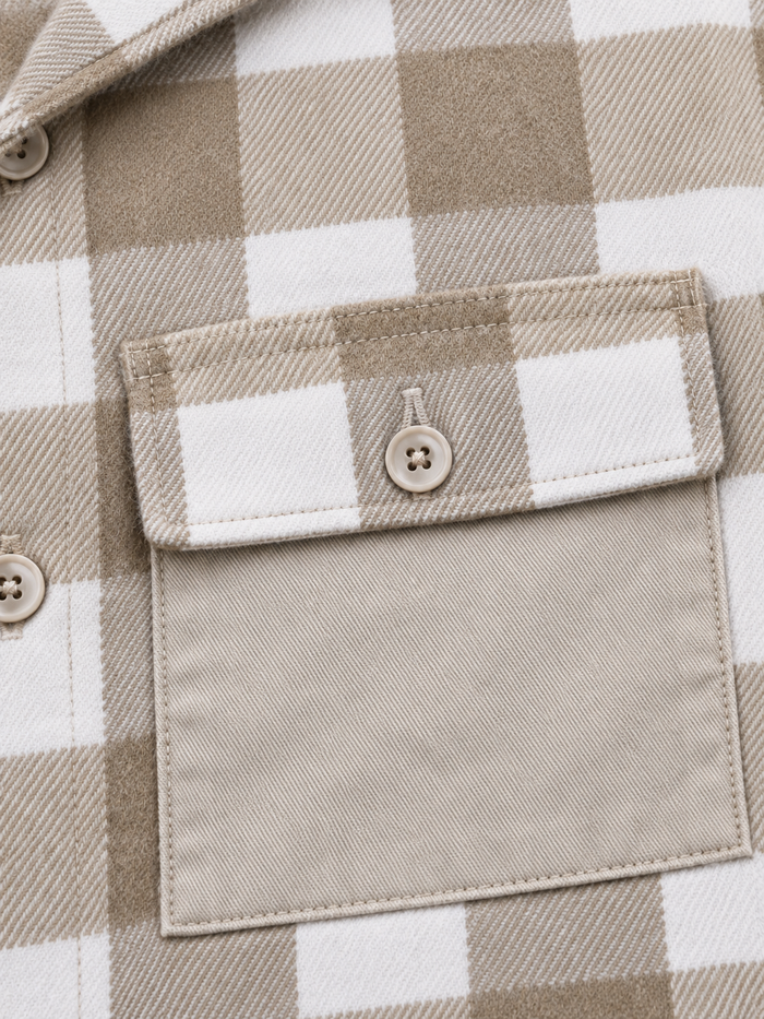 Checkered Shirt Jacket With Front Pockets
