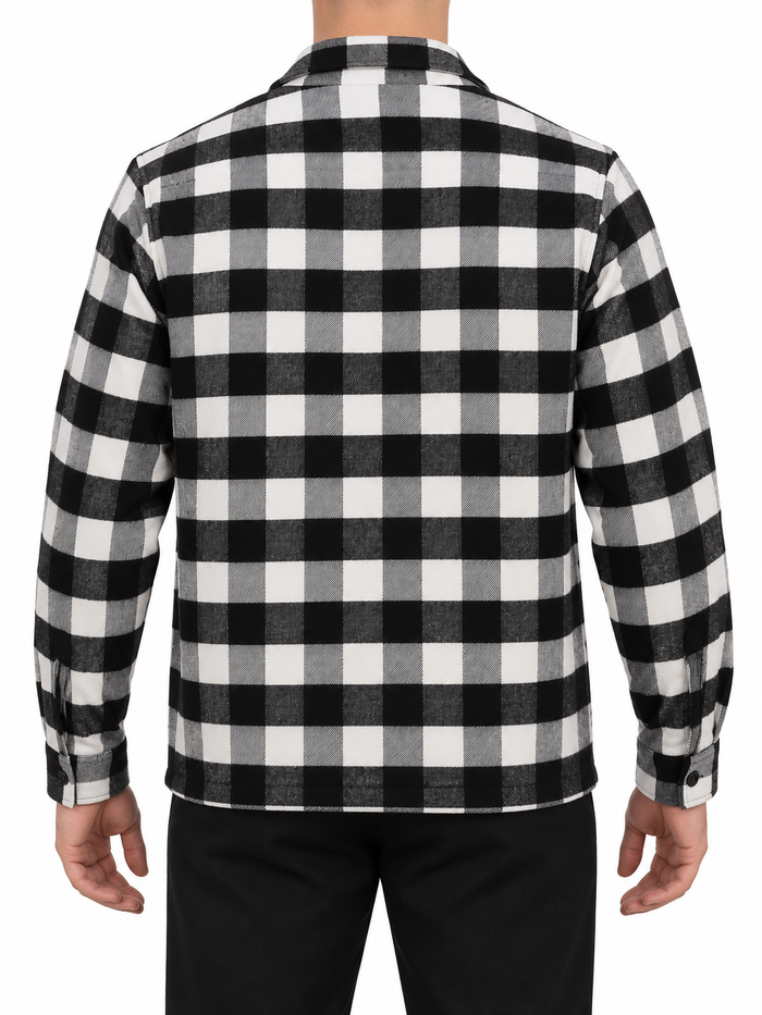 Checkered Shirt Jacket With Front Pockets