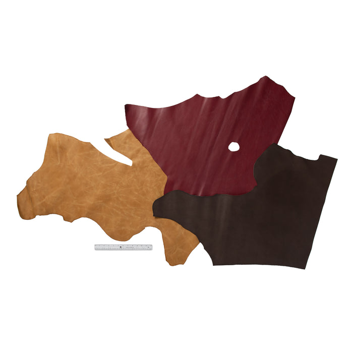 Chrome Tanned Leather Remnants, Assorted Colors, 3 lb. Bag