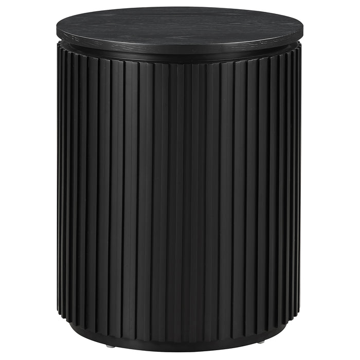 Colvin Black Wood Top End Table