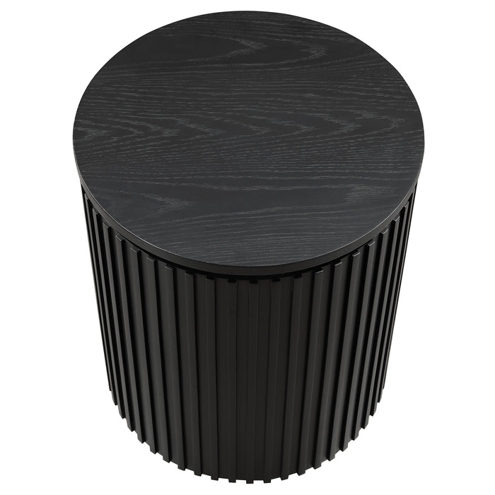 Colvin Black Wood Top End Table