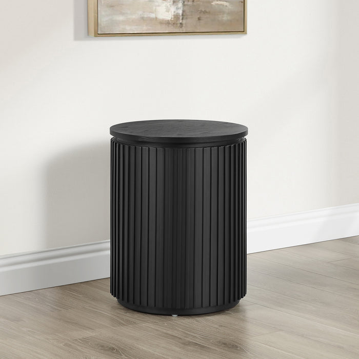 Colvin Black Wood Top End Table