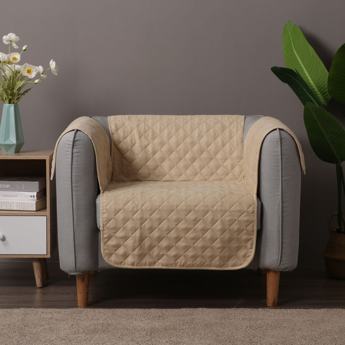 Cosy Quilted Sofa Protector Cover for Chairs - Oat Charlie's Pet Products