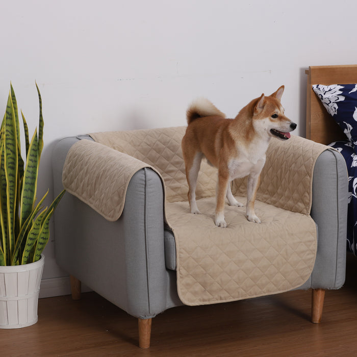 Cosy Quilted Sofa Protector Cover for Chairs - Oat Charlie's Pet Products