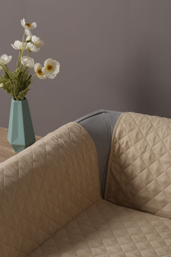 Cosy Quilted Sofa Protector Cover for Chairs - Oat Charlie's Pet Products