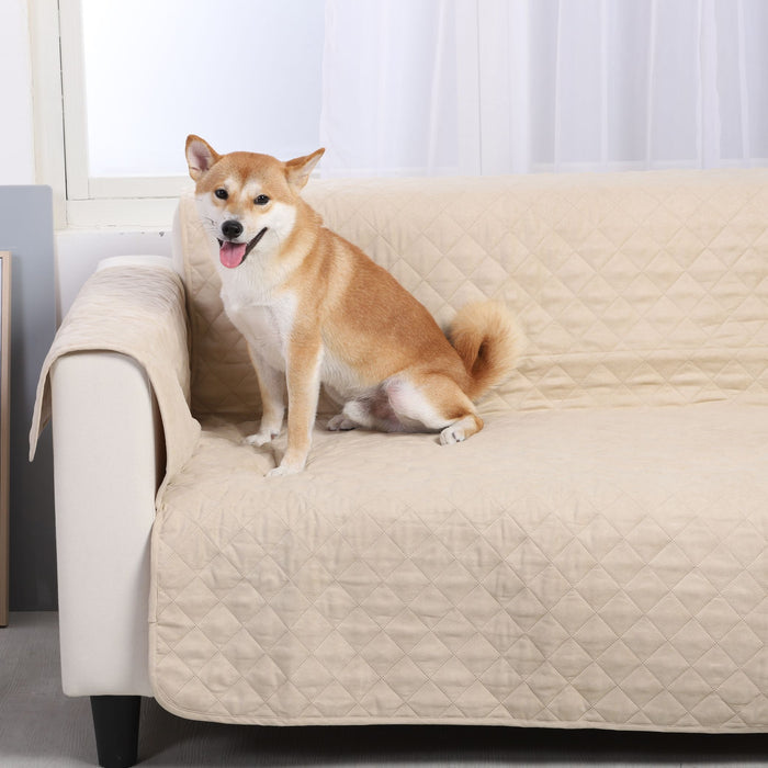 Cosy Quilted Sofa Protector Cover for Oversized Sofa - Oat Charlie's Pet Products