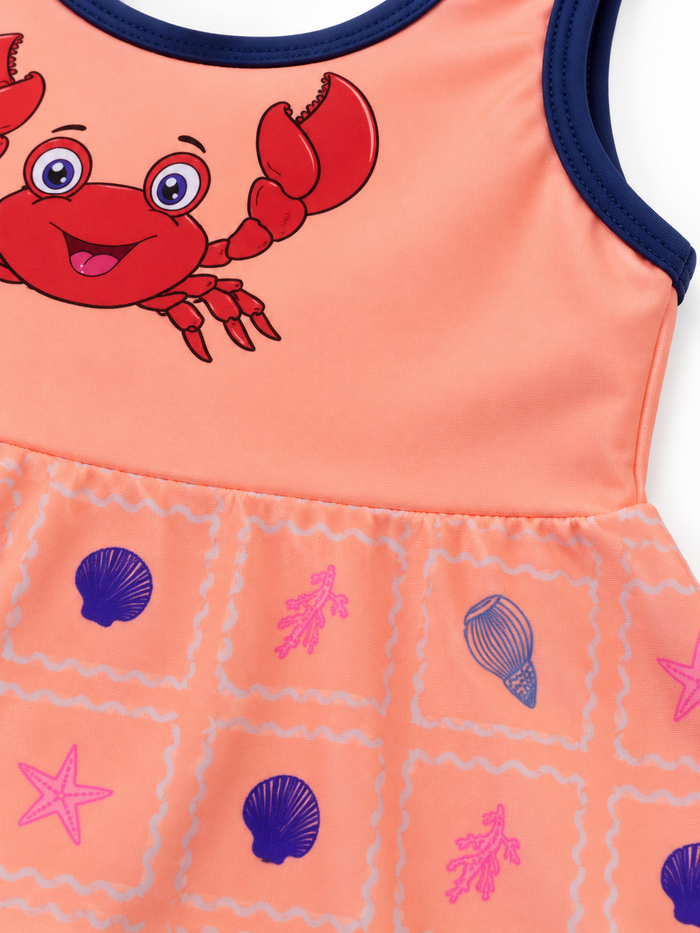 Crab Print Swim Dress