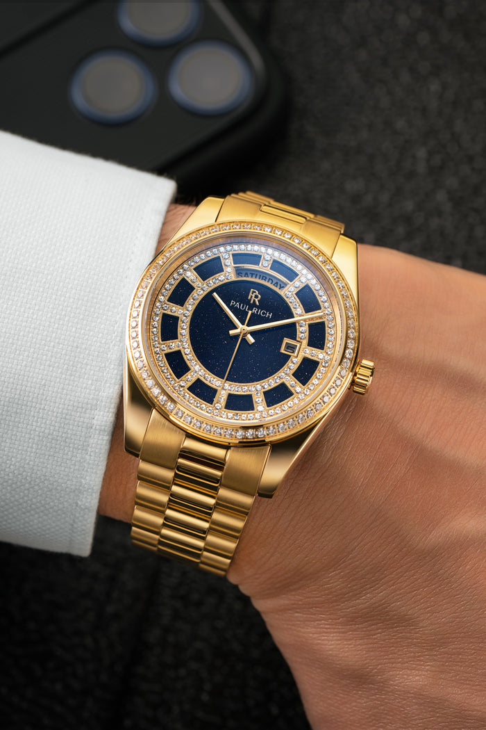 Crown Legacy Gold - Aventurine Blue - On Wrist