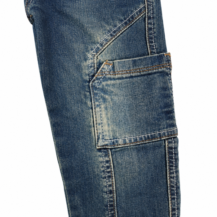 Denim Cargo Pants With Side Pockets