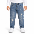 Distressed Jeans With Front Patch Detail