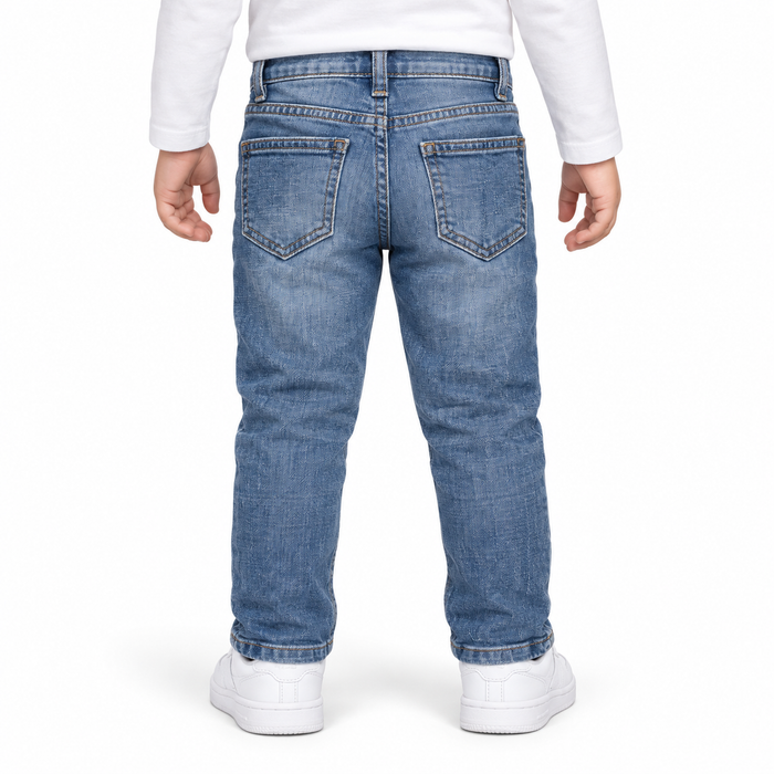 Distressed Jeans With Front Patch Detail