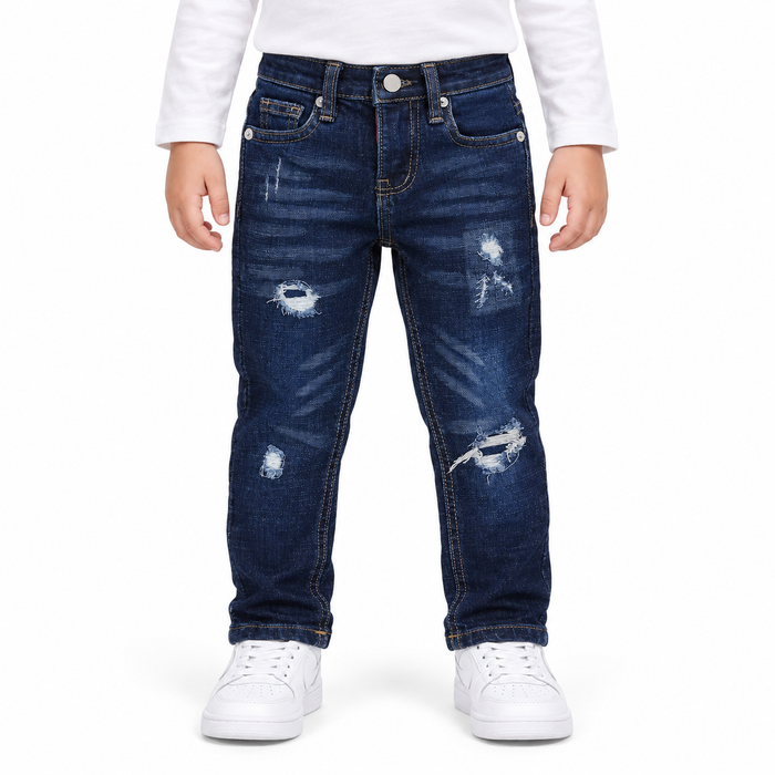 Distressed Jeans With Washed Effect