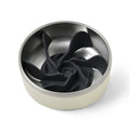 Duro Double Wall Stainless Steel Dog Bowl with Removable Slow Feeder Attachment Cream Charlie's Pet