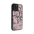 Clear Protective Phone Case Transparent Qi Wireless Charging Marbled Dusky Pink Design |iPhone 15 Pro,iPhone 15 Pro Max