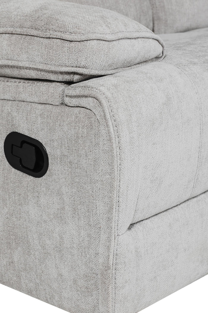 Eloise Grey Fabric Manual Recliner Corner Sofa | VIDA Living