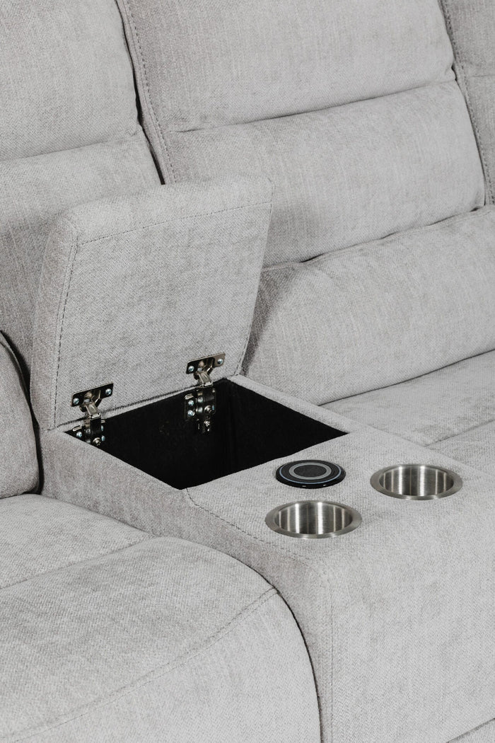 Eloise Grey Fabric Manual Recliner Corner Sofa | VIDA Living