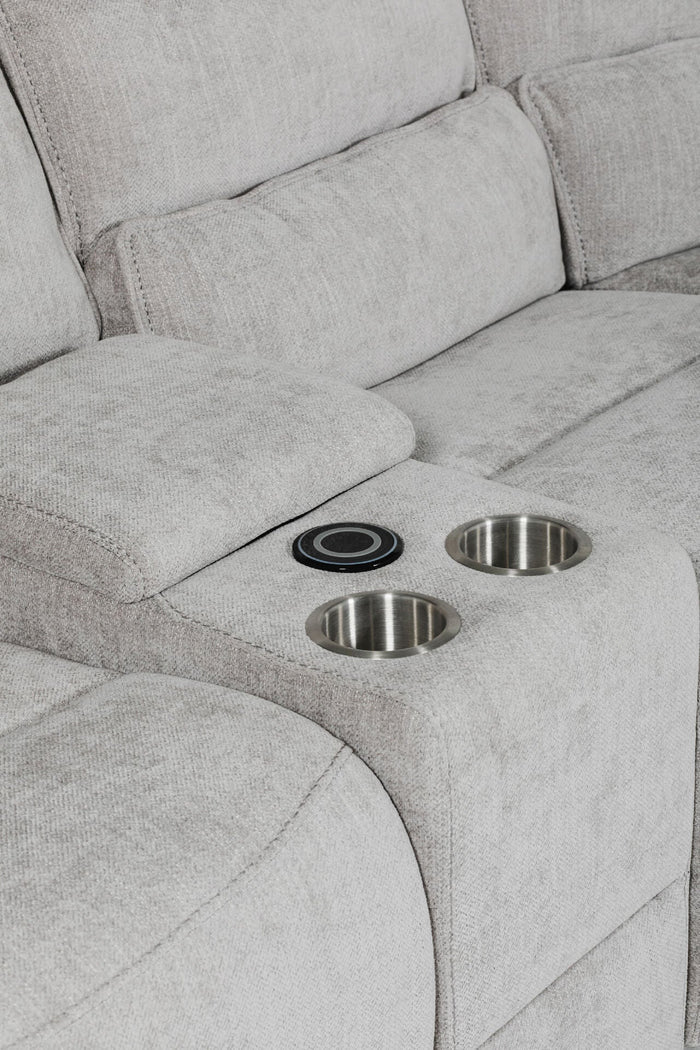 Eloise Grey Fabric Manual Recliner Corner Sofa | VIDA Living
