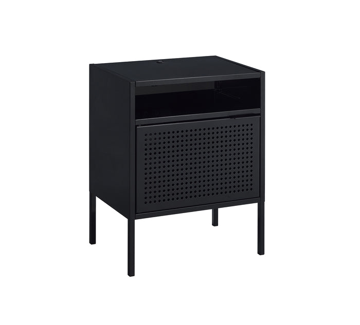 Ember Black Nightstand with USB