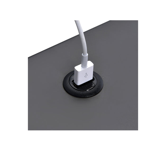 Ember Grey Nightstand with USB