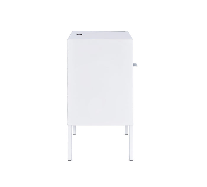 Ember White Nightstand with USB