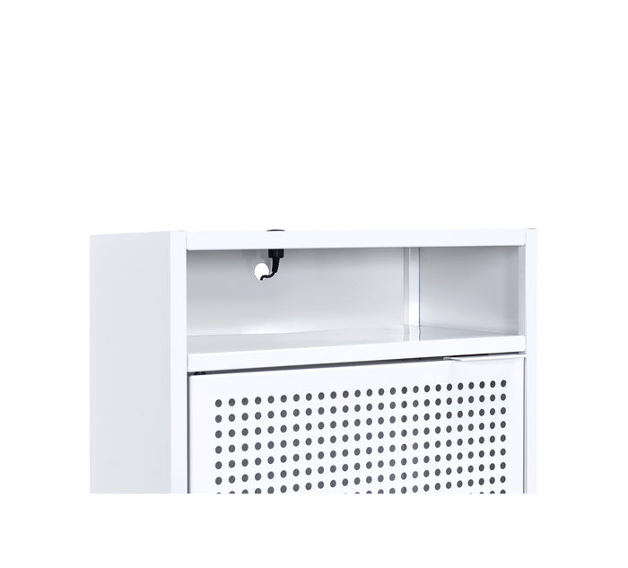 Ember White Nightstand with USB
