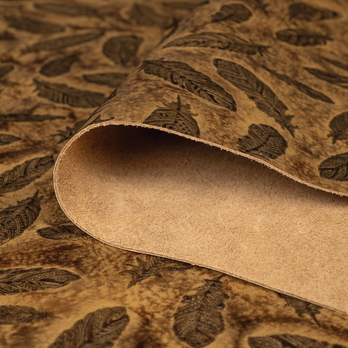 Embossed Leather, 2/3 oz., Mini Plumas Brown