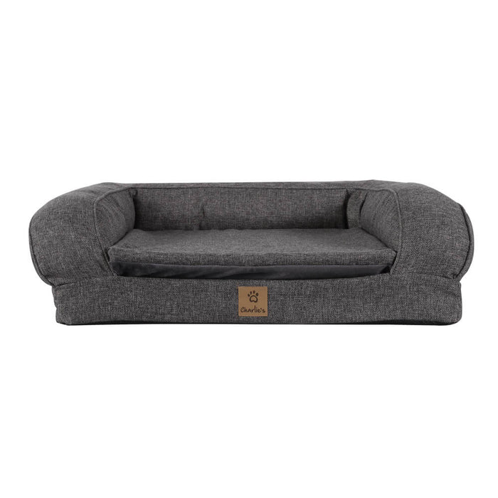 Faux Linen Pet Sofa Bed - Grey Charlie's Pet Products
