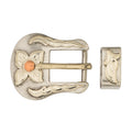 Floral Buckle and Loop Set, Stainless Steel, 5/8"