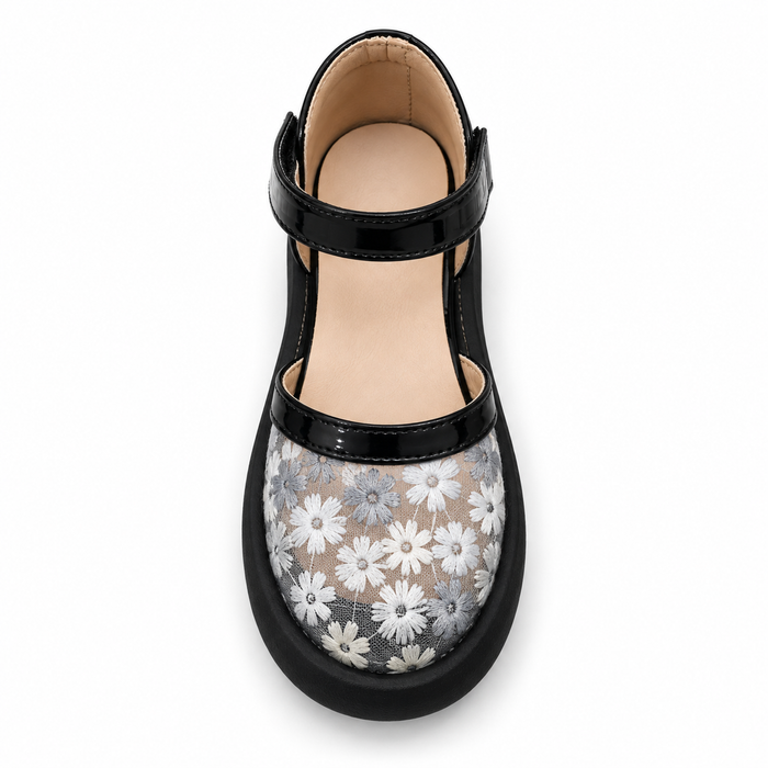 Floral Embroidered Mary Jane Shoes
