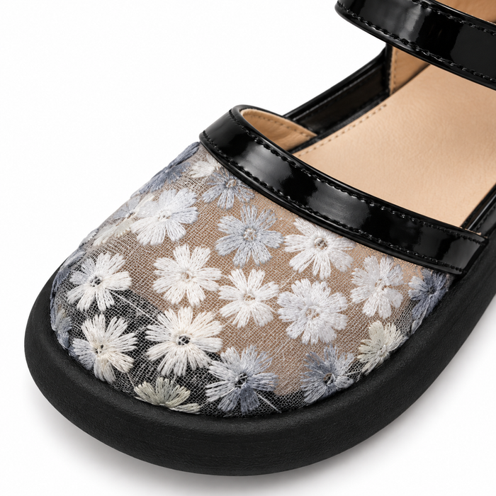Floral Embroidered Mary Jane Shoes
