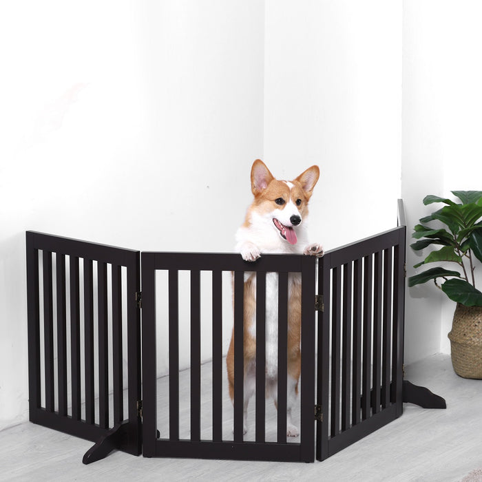 Freestanding Pet Gate - Brown Charlie's Pet Products