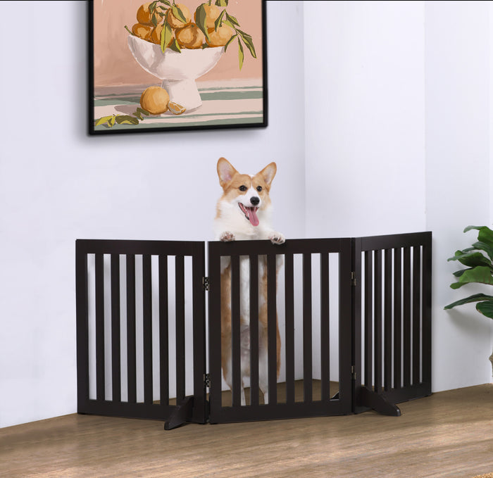 Freestanding Pet Gate - Brown Charlie's Pet Products