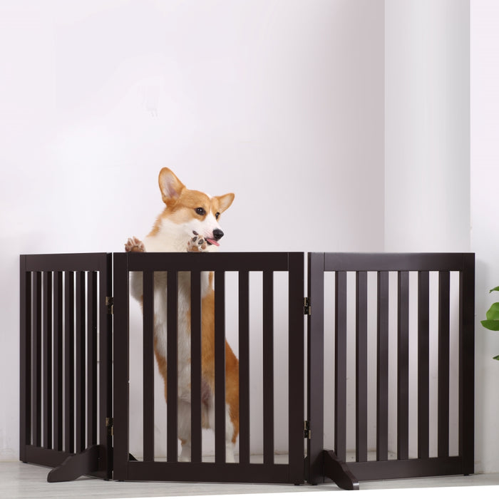 Freestanding Pet Gate - Brown Charlie's Pet Products