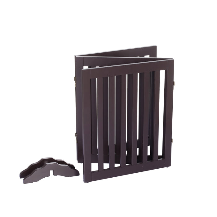 Freestanding Pet Gate - Brown Charlie's Pet Products