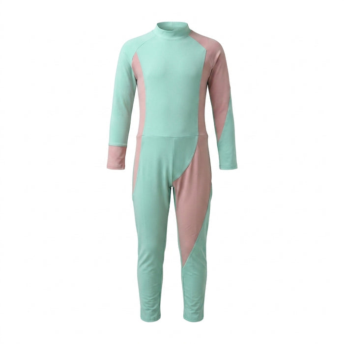 Girls Mint And Blush Long Sleeve Swimsuit
